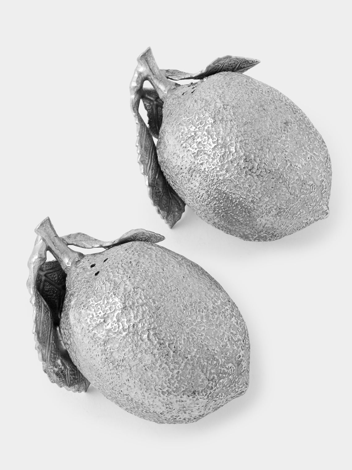 Au Bain Marie - | Set of 2 | Lemon Pewter Salt and Pepper Shakers - Silver - ABASK