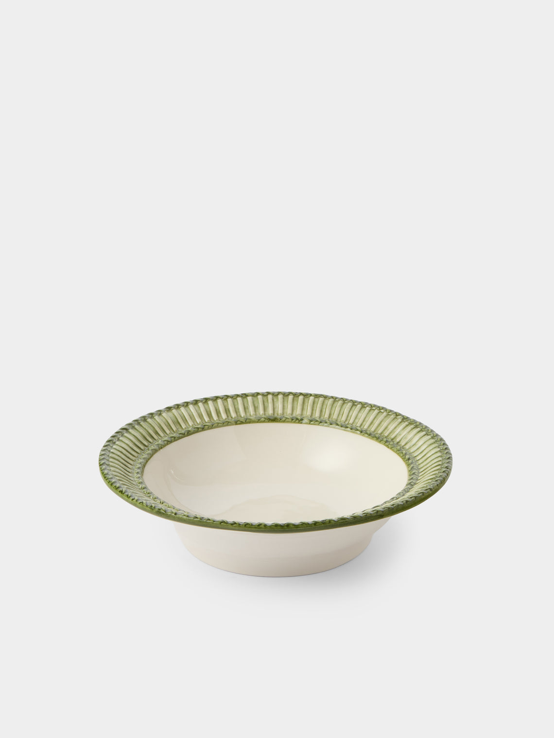 Tessalume Ceramiche - Wicker Hand-Painted Ceramic Small Salad Bowl - Light Green - ABASK - 
