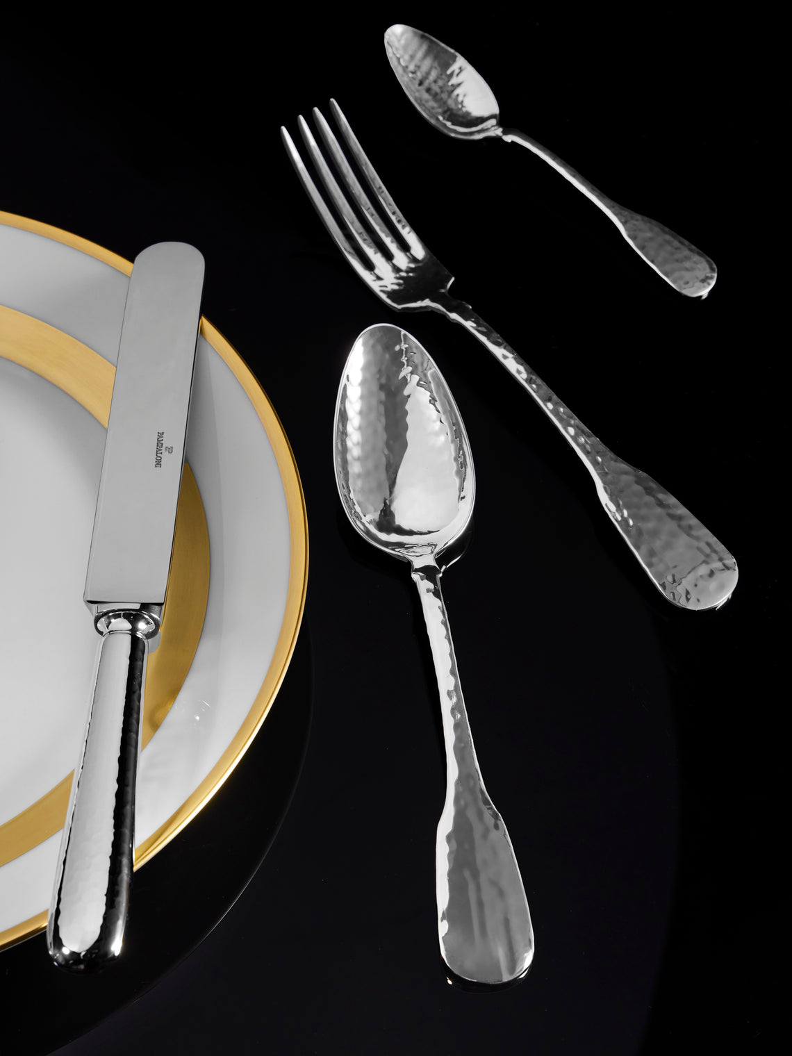 Pampaloni - Troia Silver-Plated Dinner Cutlery (Set of 4 Pieces) - Silver - ABASK