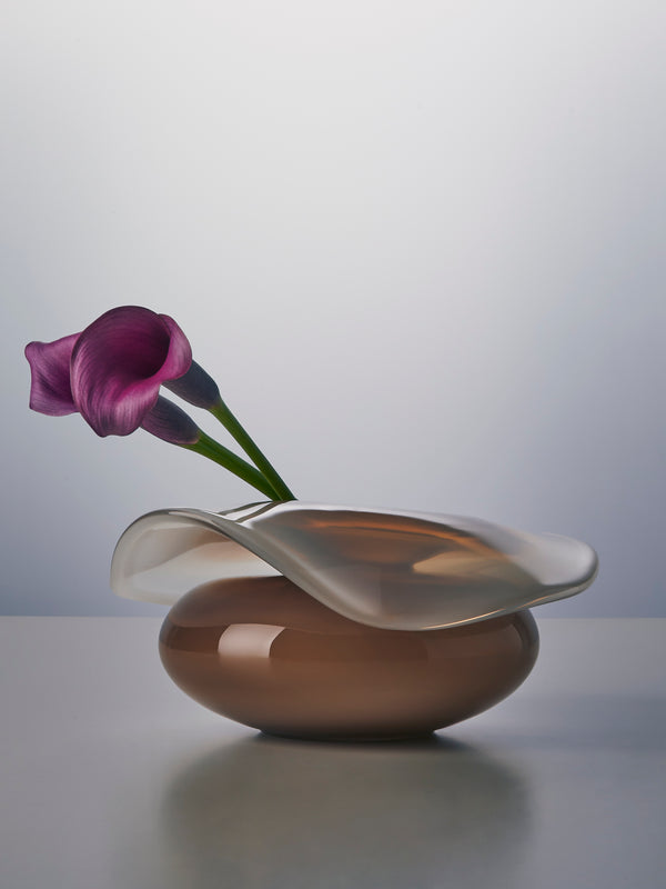 Oog Objects - 16 Hand-Blown Glass Vase (9.5in/24cm) - Brown - ABASK