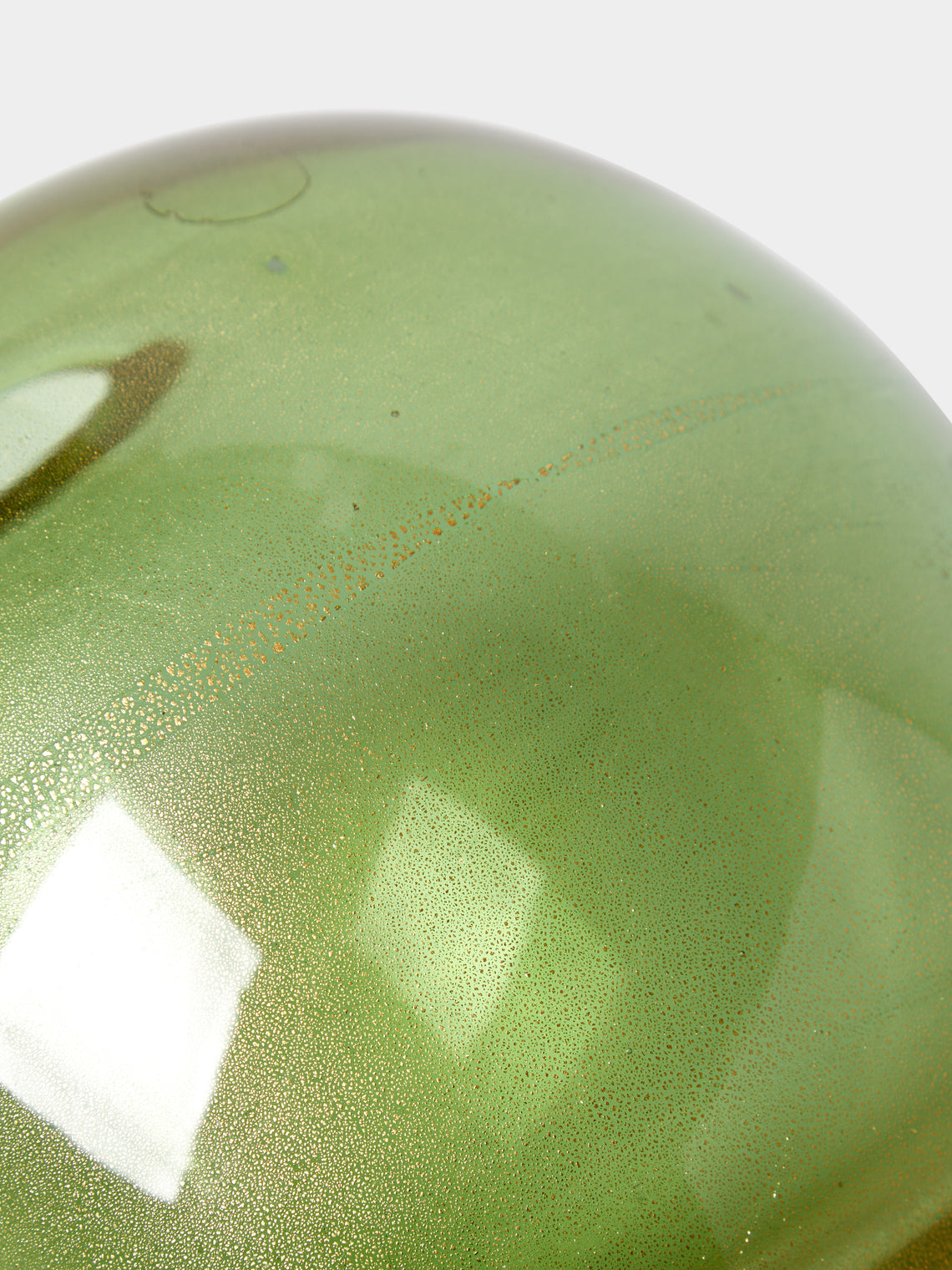 Antique and Vintage - 1985 Laura Diaz De Santillana Sommersi Oro Murano Glass Vase (7in/18cm) - Green - ABASK