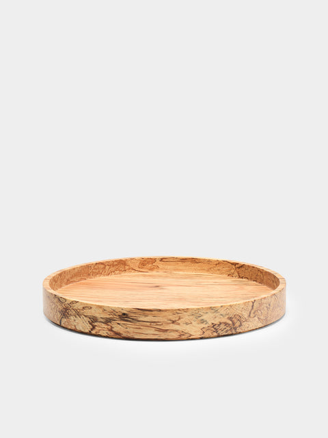 Bird & Branch - Hand-Turned Spalted Beech Service Tray (17.5in/44cm) - Natural - ABASK - 