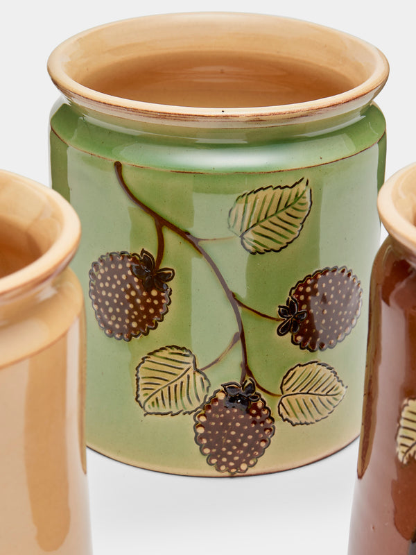 Poterie d’Évires - Berries Hand-Painted Ceramic Confiture Pots (Set of 3) - Multiple - ABASK