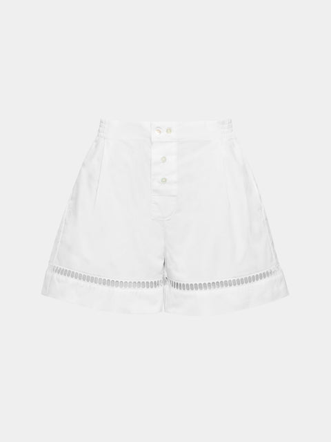 Sebline - Women's Cotton Boxer Shorts | Size: S - White - ABASK - 