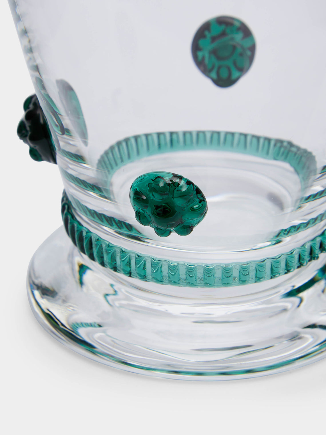 Theresienthal - Bacchus Hand-Blown Crystal Small Wine Glass (Set of 2) - Green - ABASK