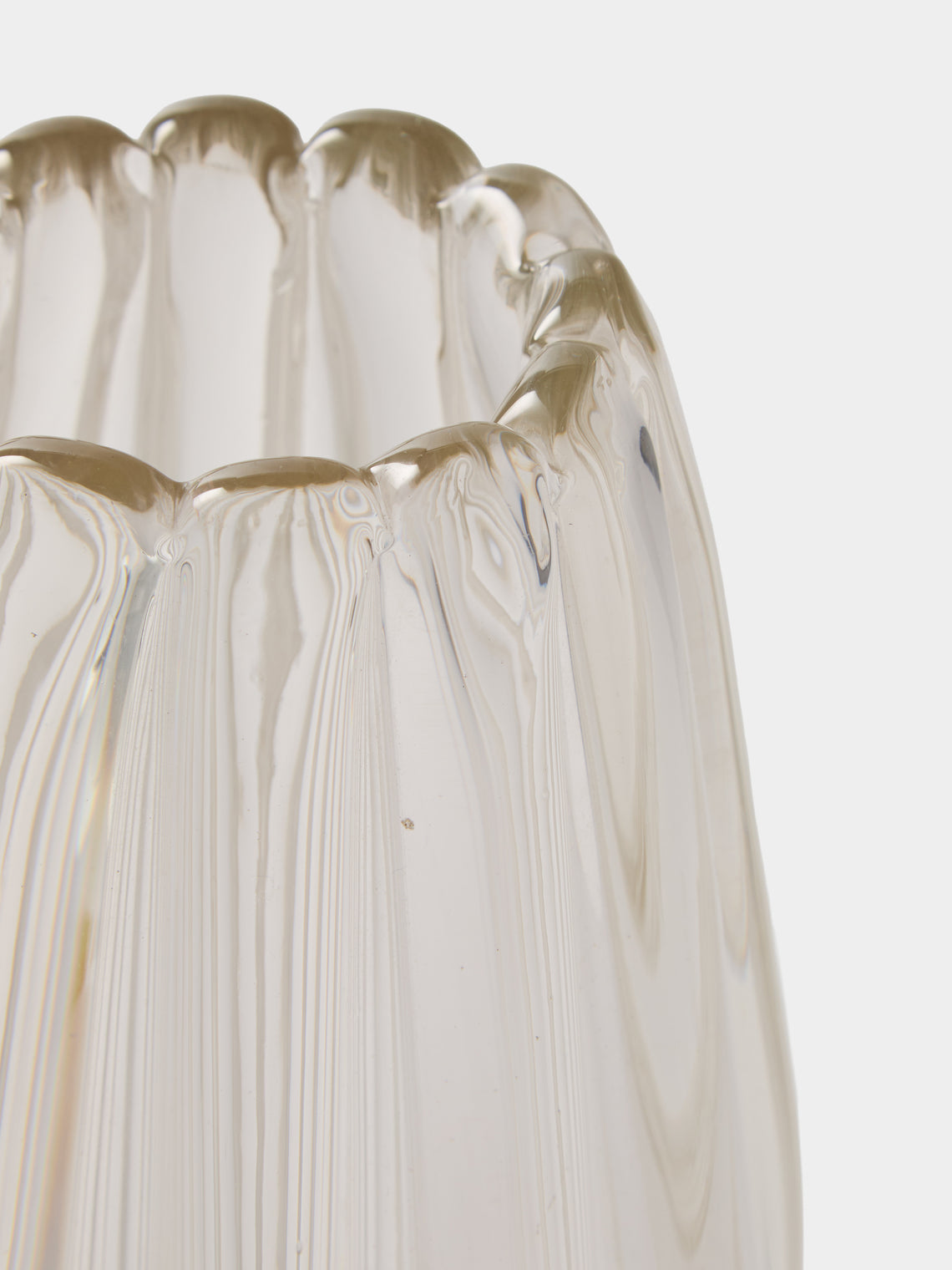 Antique and Vintage - 1960s Seguso Glass Vase (12in/31cm) - Clear - ABASK