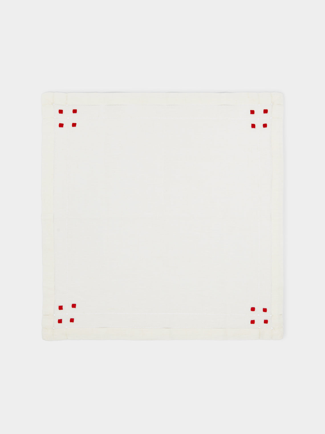 Anut Cairo - Art Deco Hand-Embroidered Linen Napkins (Set of 4) -  - ABASK