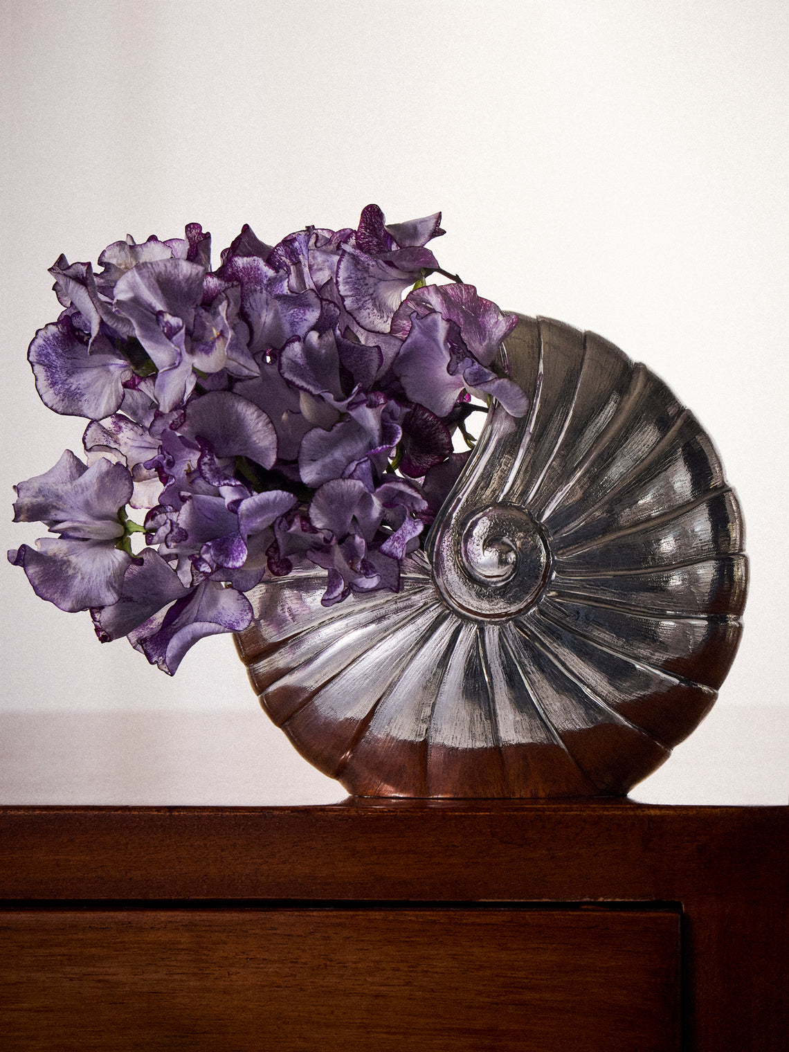 Antique and Vintage - 1970s Sterling Silver Nautilus Shell Vase (7.5in/19cm) - Silver - ABASK
