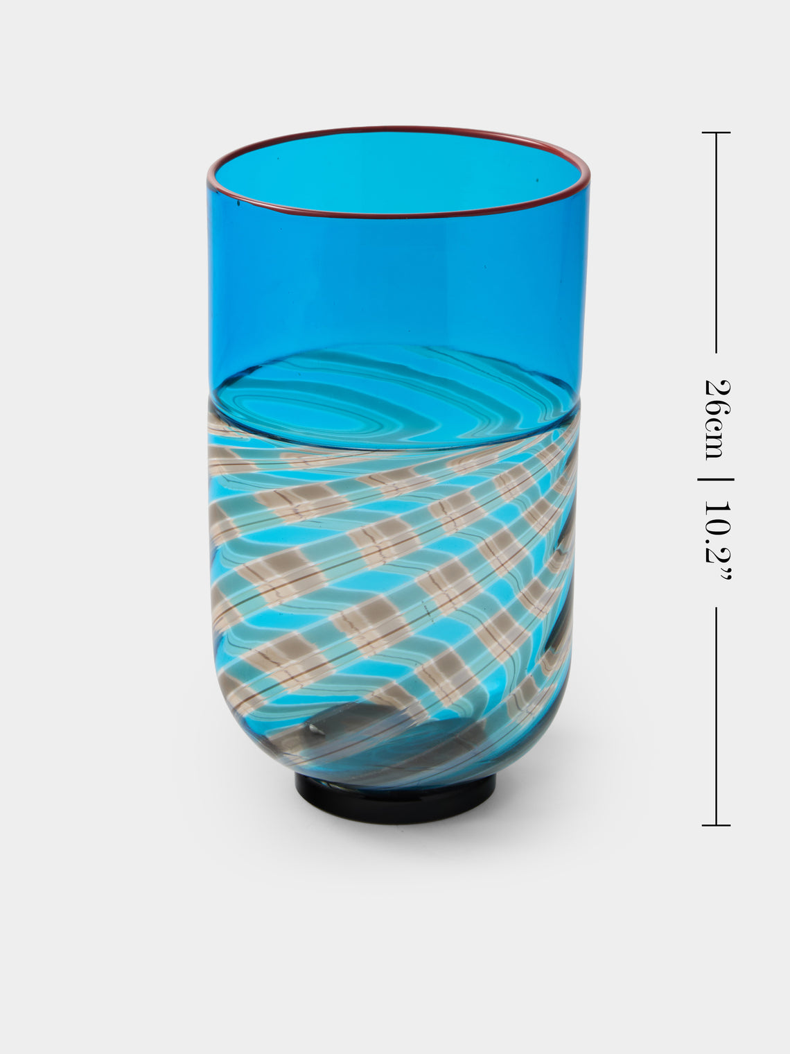 Antique and Vintage - 1988 Murano Glass Vase (10in/26cm) - Blue - ABASK