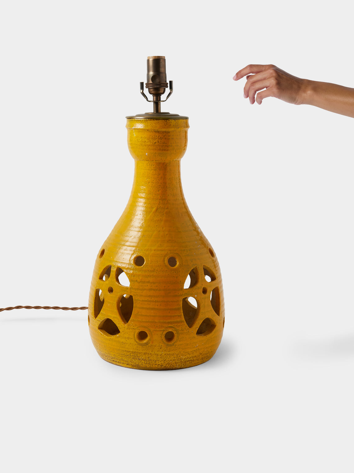 Antique and Vintage - 1960s Accolay Ceramic Table Lamp - Yellow - ABASK