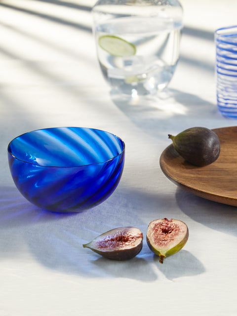 NasonMoretti - Idra Hand-Blown Murano Glass Bowl - Blue - ABASK