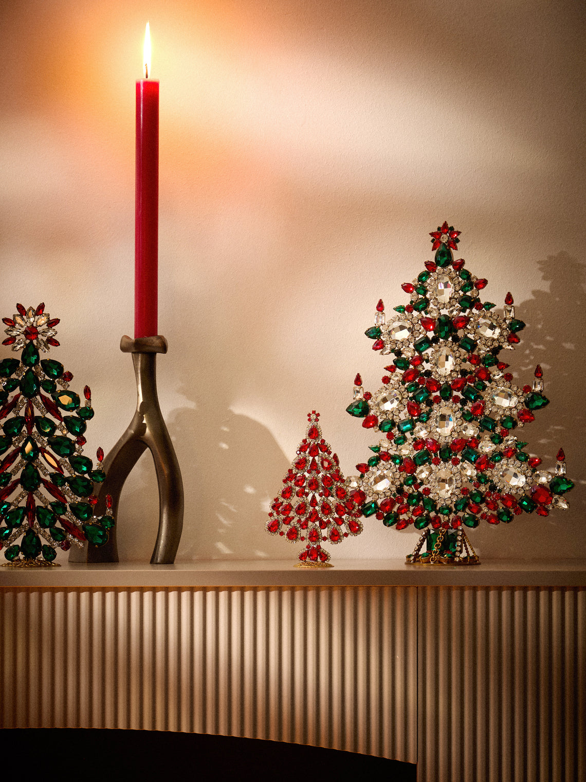 ABASK Decorations - Splendid Czech Crystal Tree - Red - ABASK