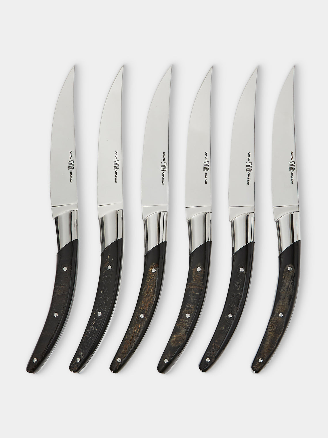 Goyon-Chazeau - Stylver Origines Buffalo Horn Table Knives (Set of 6) - Black - ABASK - 