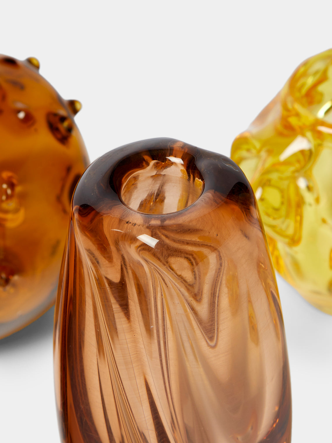 Antique and Vintage - Mid-Century Glass Bud Vases (Set of 3) - Yellow - ABASK