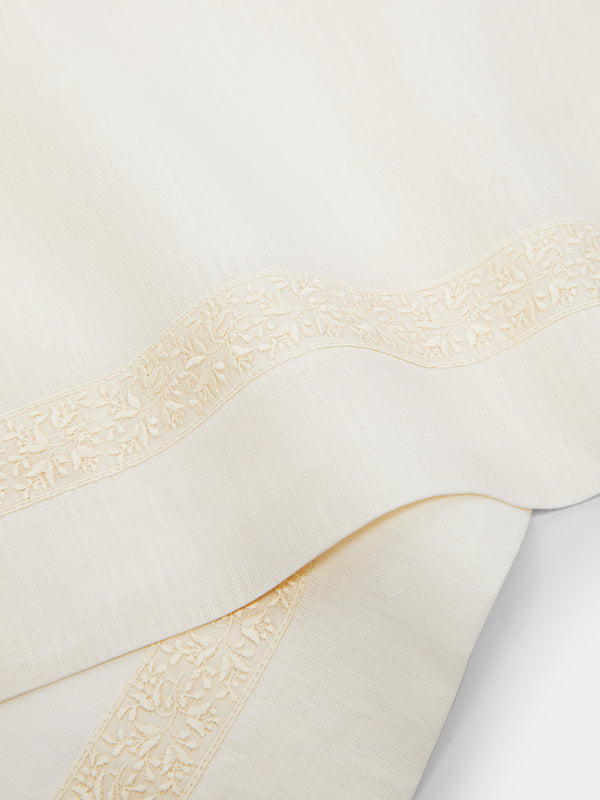 Los Encajeros - Roma Lace-Appliqué Cotton Guest Towels (Set of 4) -  - ABASK