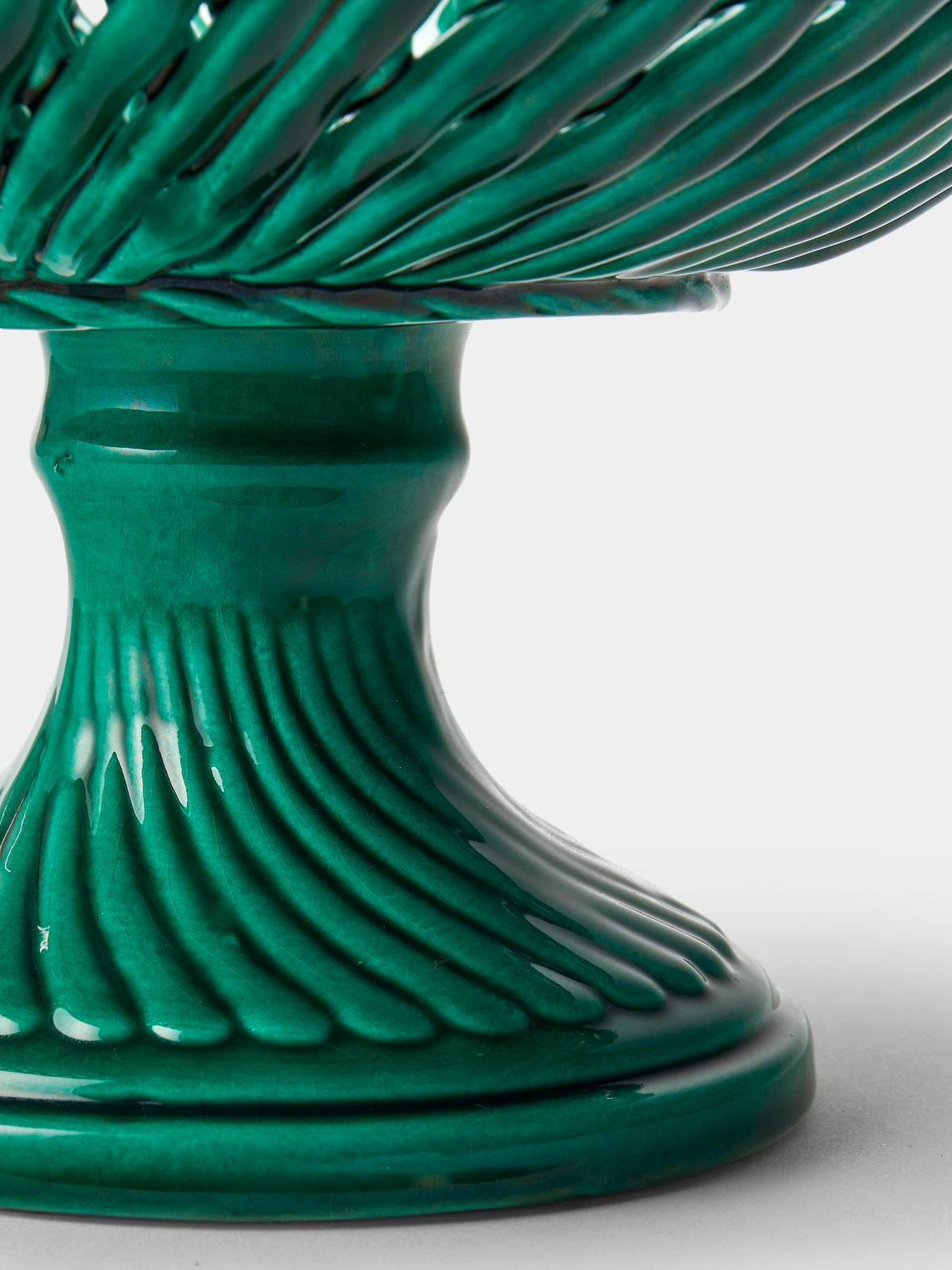 Antique and Vintage - 1950s Vallauris Braided Ceramic Bowl - Red - ABASK