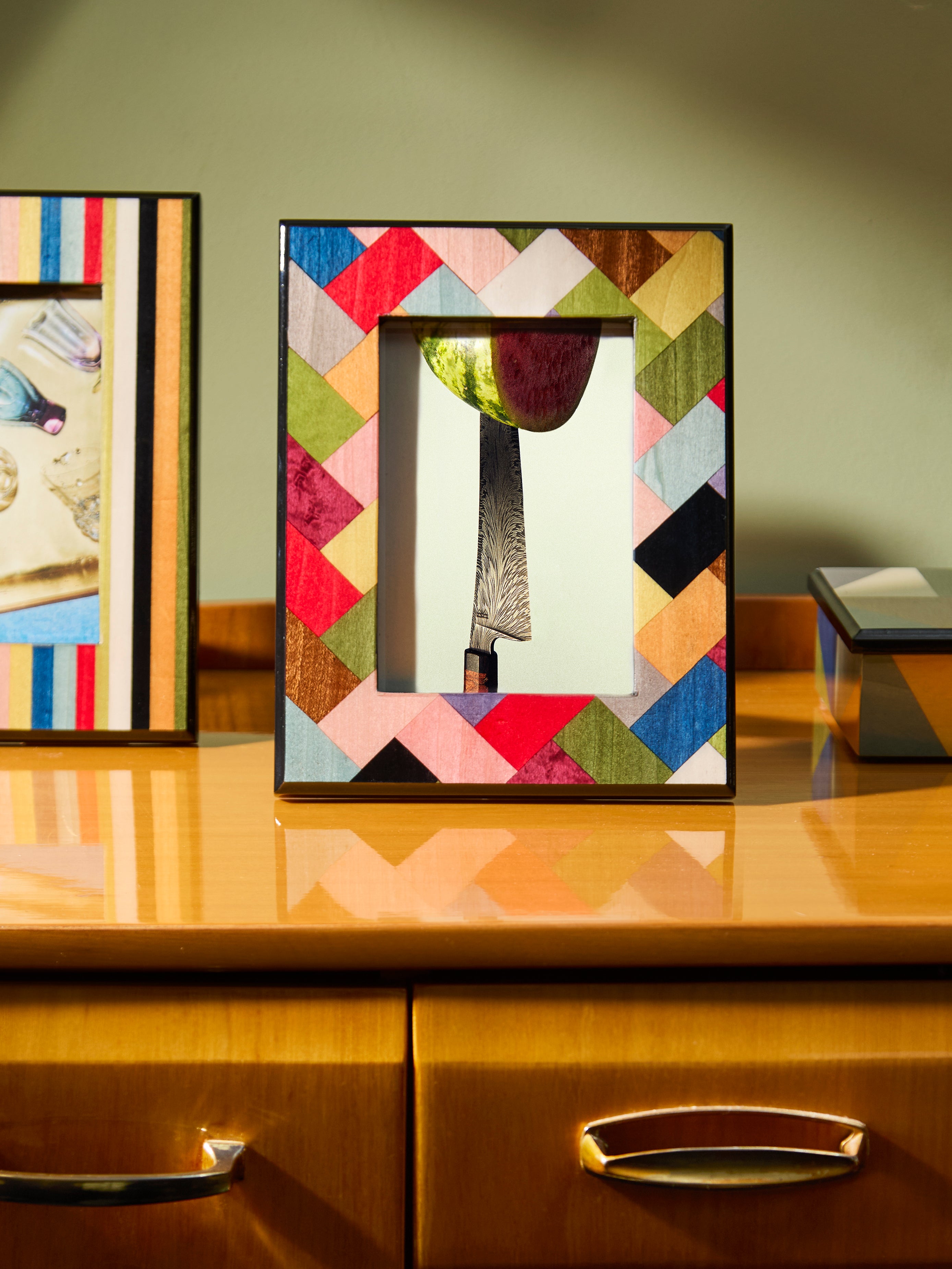 Photography Inlay Pink Opus Wood Inlay Photo Frame by Biagio Barile | ABASK