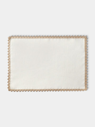 Borgo delle Tovaglie - Linen Crochet-Edge Placemats (Set of 4) - White - ABASK - 