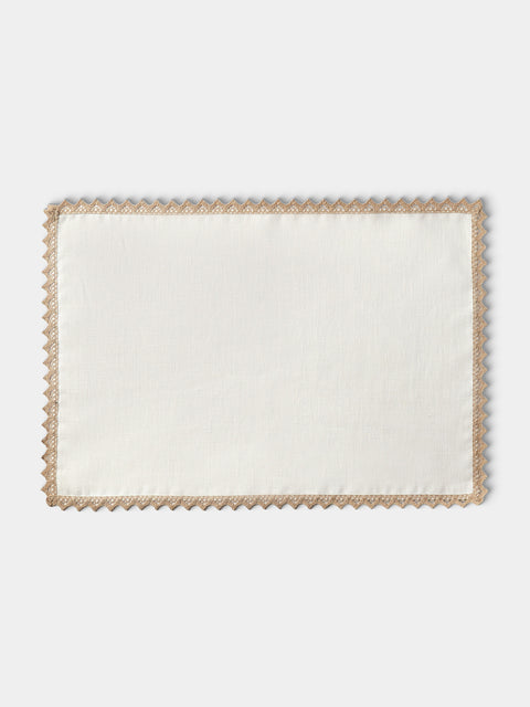 Borgo delle Tovaglie - Linen Crochet-Edge Placemats (Set of 4) - White - ABASK - 