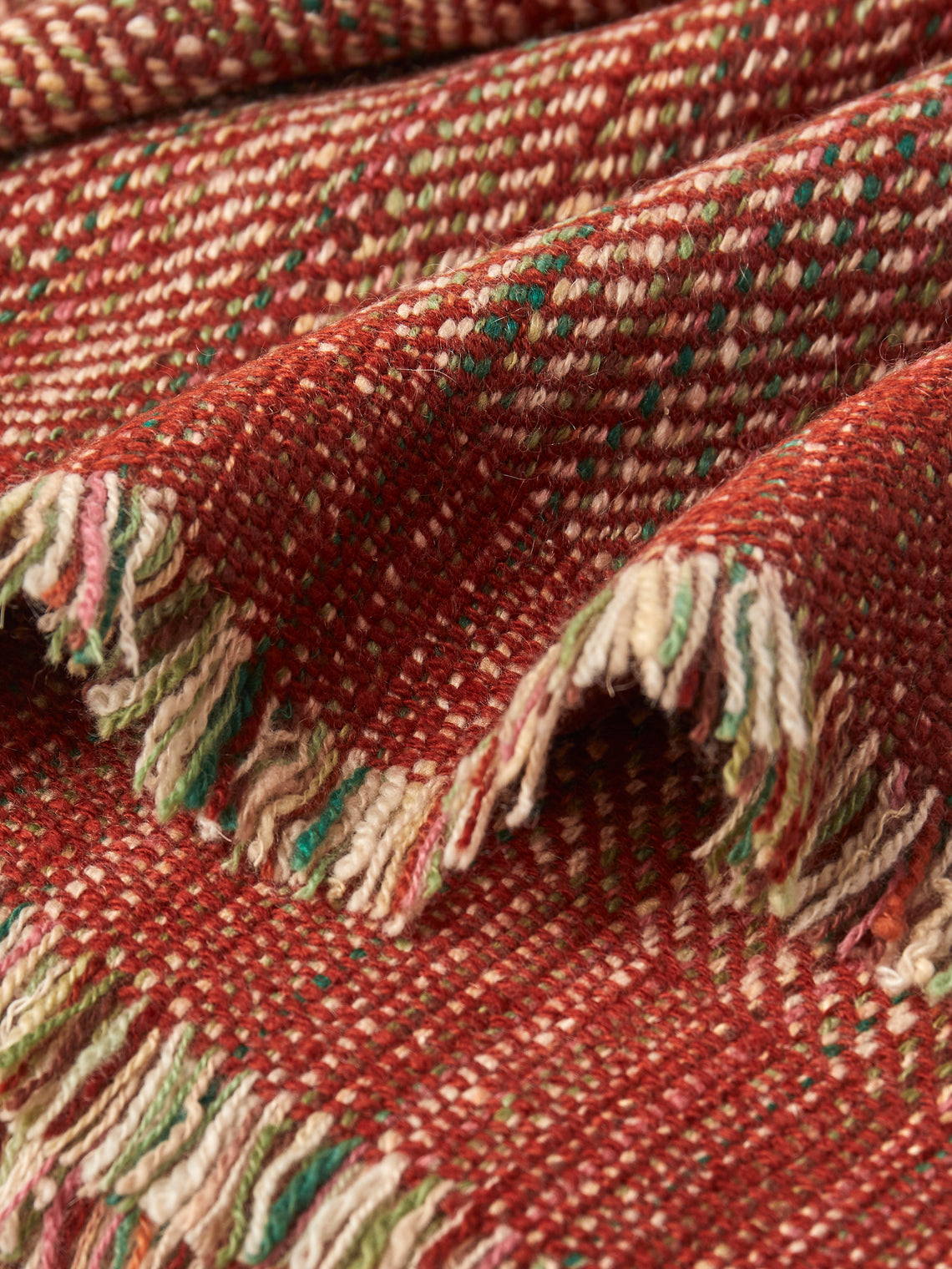 Me & K - Textured Cashmere Throw (75in/1.9m) - Red - ABASK