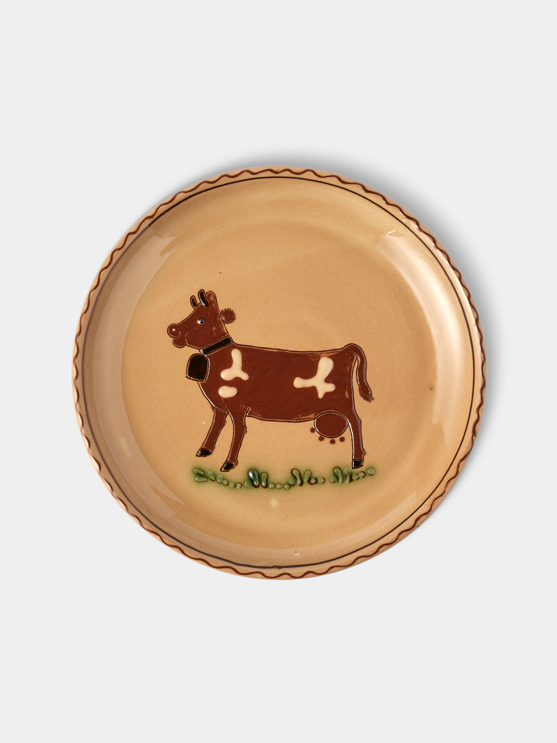 Poterie d’Évires - Cows Hand-Painted Ceramic Plates – 8in/20cm (Set of 3) - Multiple - ABASK
