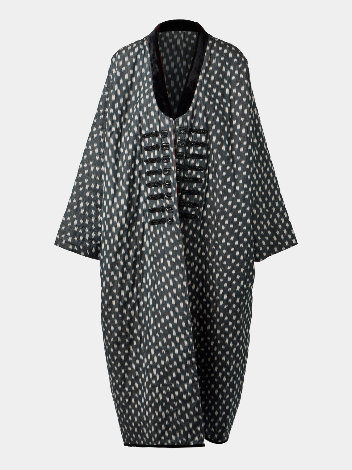 Nazzy Beglari - Women's Hand-Loomed Ikat Silk and Cotton Reversible Robe | One Size - Multiple - ABASK
