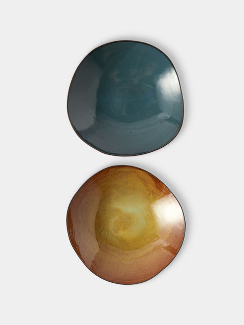 Hana Karim Studio - Hand-Built Stoneware Salad Bowls (Set of 2) - Green - ABASK - 