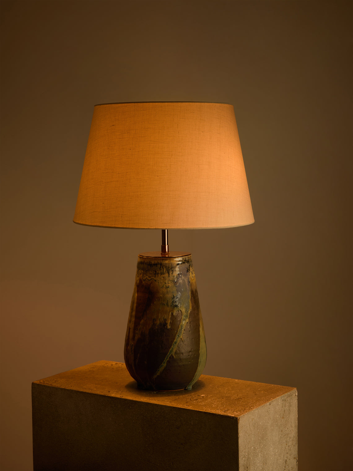 Peter Speliopoulos Projects - Hand-Glazed Stoneware Table Lamp - Blue - ABASK