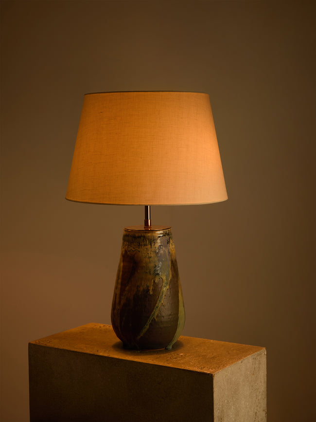 Peter Speliopoulos Projects - Hand-Glazed Stoneware Table Lamp - Blue - ABASK
