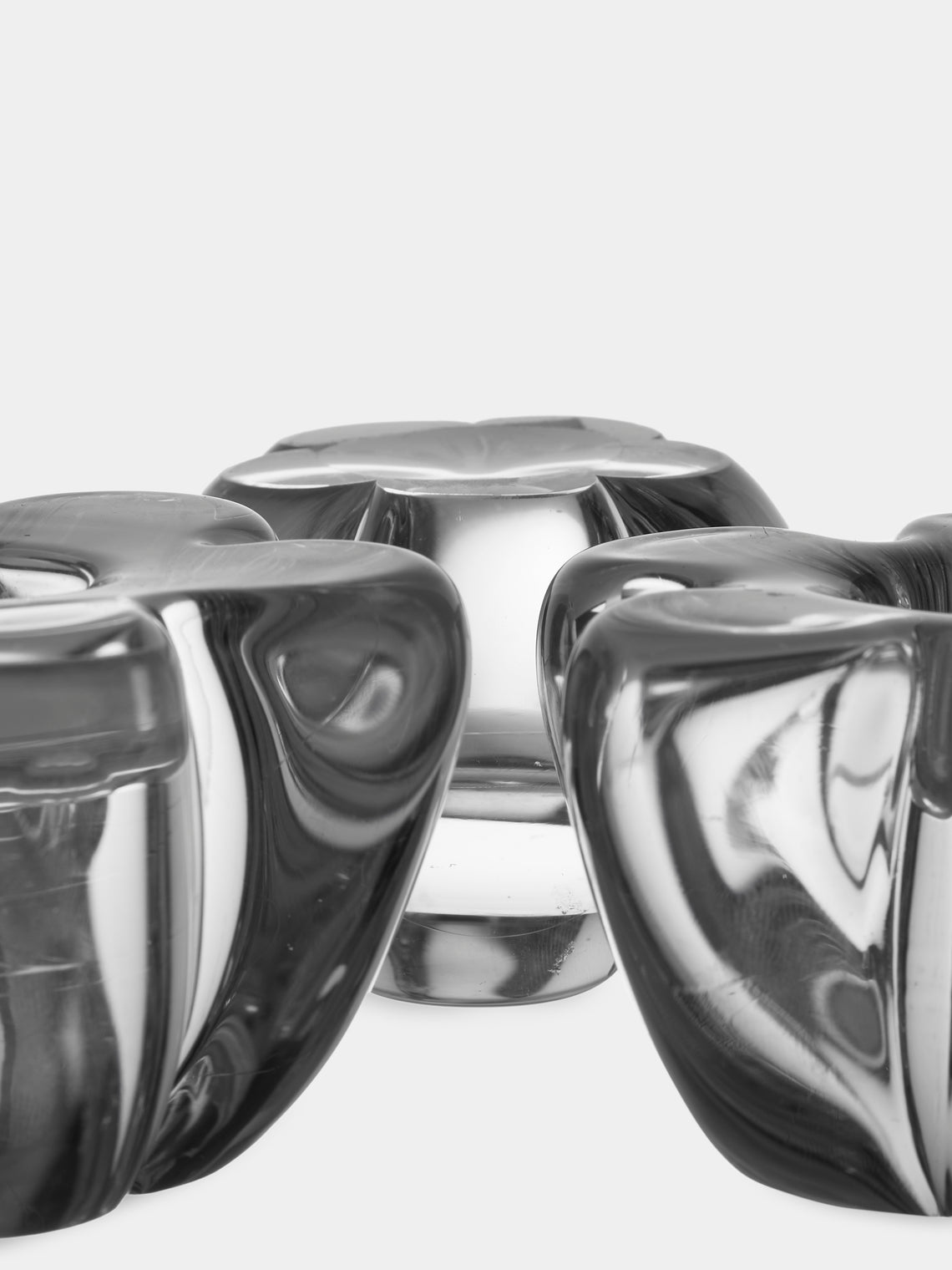 Antique and Vintage - Early-20th-Century Daum Crystal Candle Holders (Set of 4) - Clear - ABASK