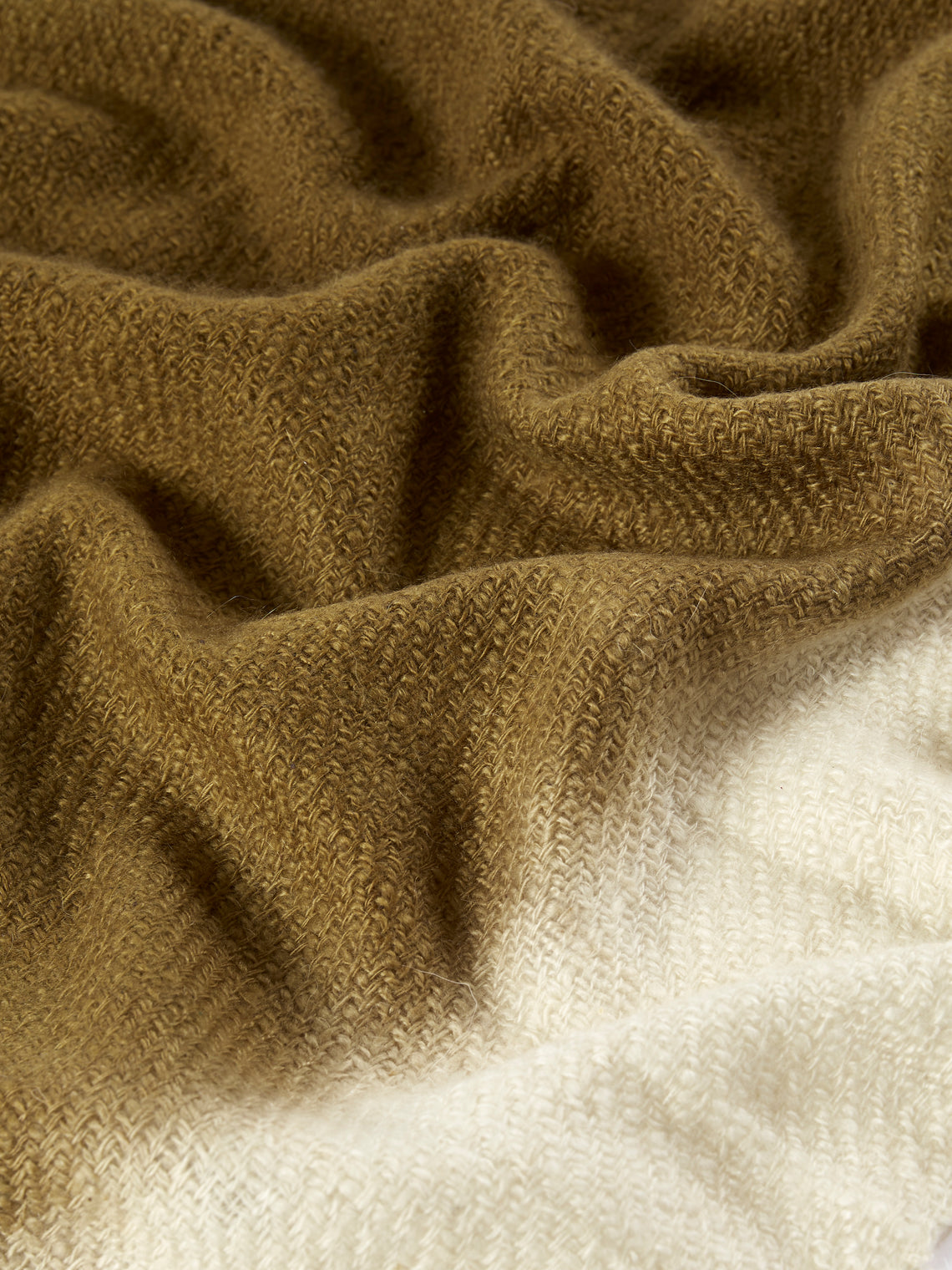 Me & K - Cashmere Ombré-Border Scarf (78.5in/2m) - Ivory - ABASK