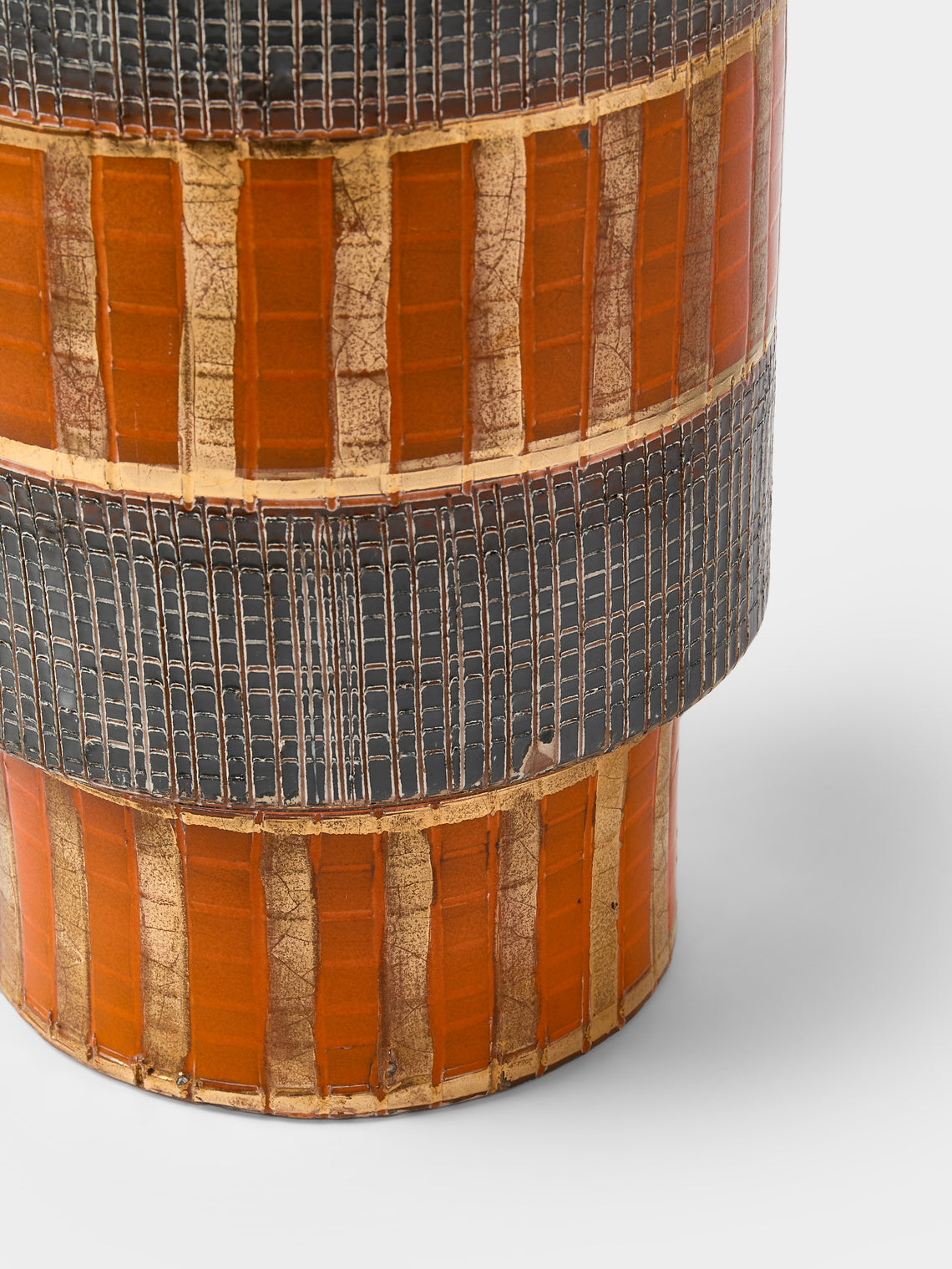 Antique and Vintage - Mid-Century Bitossi Ceramiche Ceramic Vase (13in/33cm) - Orange - ABASK
