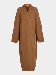 Dusan - Ribbed Wool Long Cardigan | One Size - Tan - ABASK - 