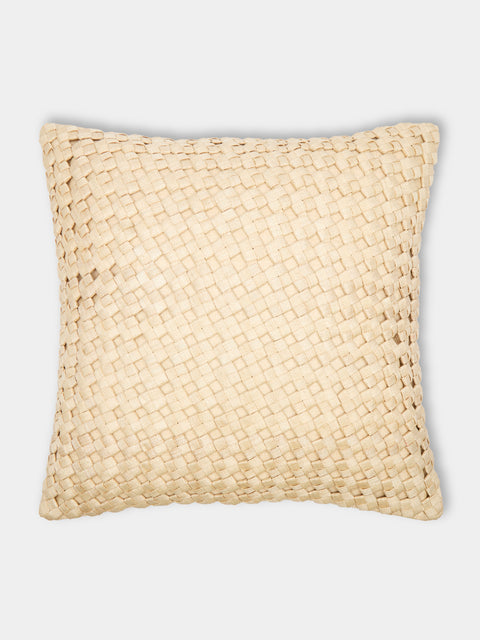 Kubo Curated - Diamond Large Weave T'nalak Cloth Cushion (19.5in/50cm) - Natural - ABASK - 