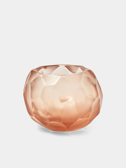 Micheluzzi Glass - Bocia Rose Bamboo Hand-Blown Murano Glass Vase (4.5in/11.5cm) - Pink - ABASK - 