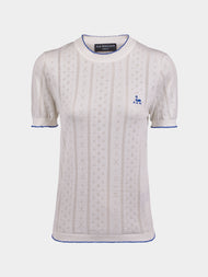 B.B. Wallace - Indiana Cotton Pointelle T-Shirt | Size: S - White - ABASK - 