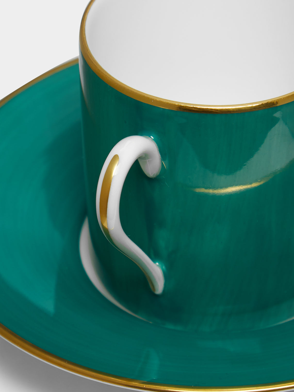 Robert Haviland & C. Parlon - Coco Hand-Painted Porcelain Coffee Cup and Saucer (Set of 2) - Green - ABASK