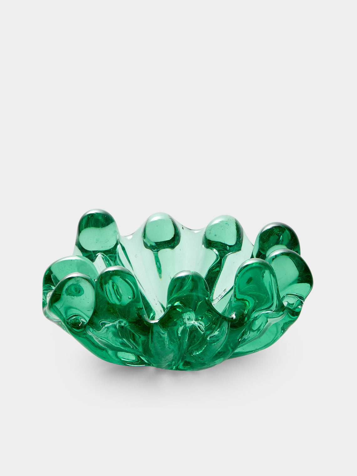 Antique and Vintage - 1950s Archimede Seguso Shell Glass Bowl - Green - ABASK - 