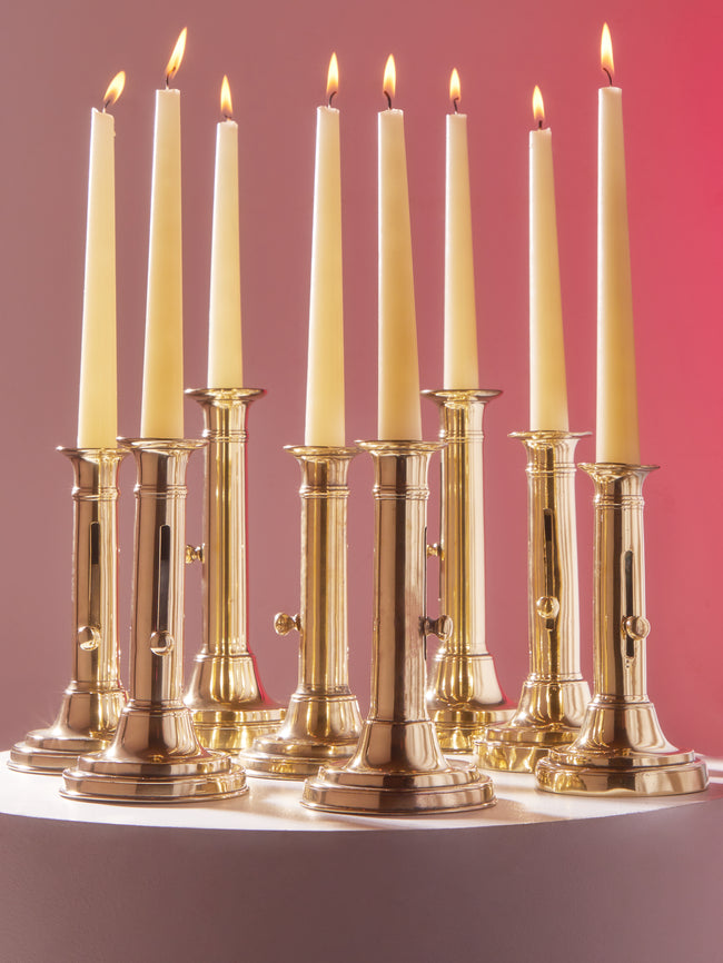 Antique and Vintage - 1870s Brass Adjustable Candlesticks (Set of 8) -  - ABASK
