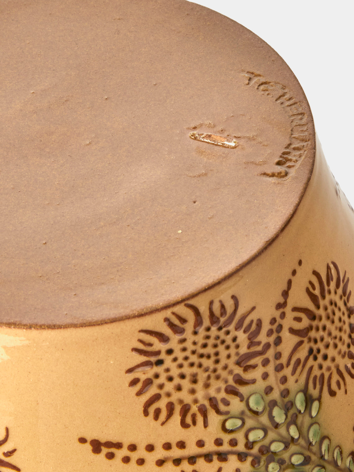 Poterie d’Évires - Flowers Hand-Painted Ceramic Vase (8in/20cm) - Cream - ABASK