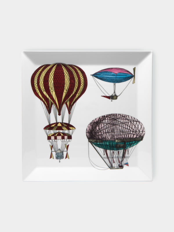 Fornasetti - Palloni Hand-Painted Porcelain Square Tray -  - ABASK - 