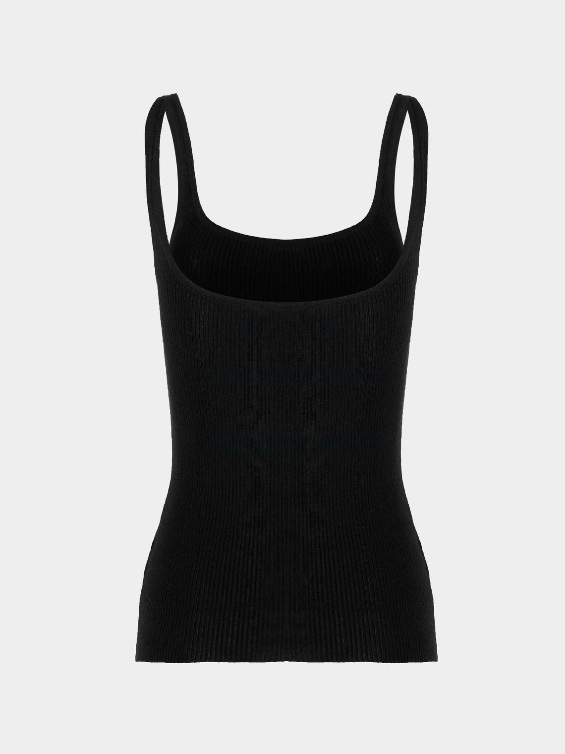 Ryan Roche - Cashmere Featherweight Ribbed Tank Top | Size: S - Black - ABASK
