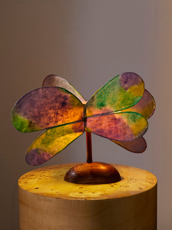 Yuxuan Huang - Night Hand-Painted Kozo Paper and Wood Table Lamp - Multiple - ABASK