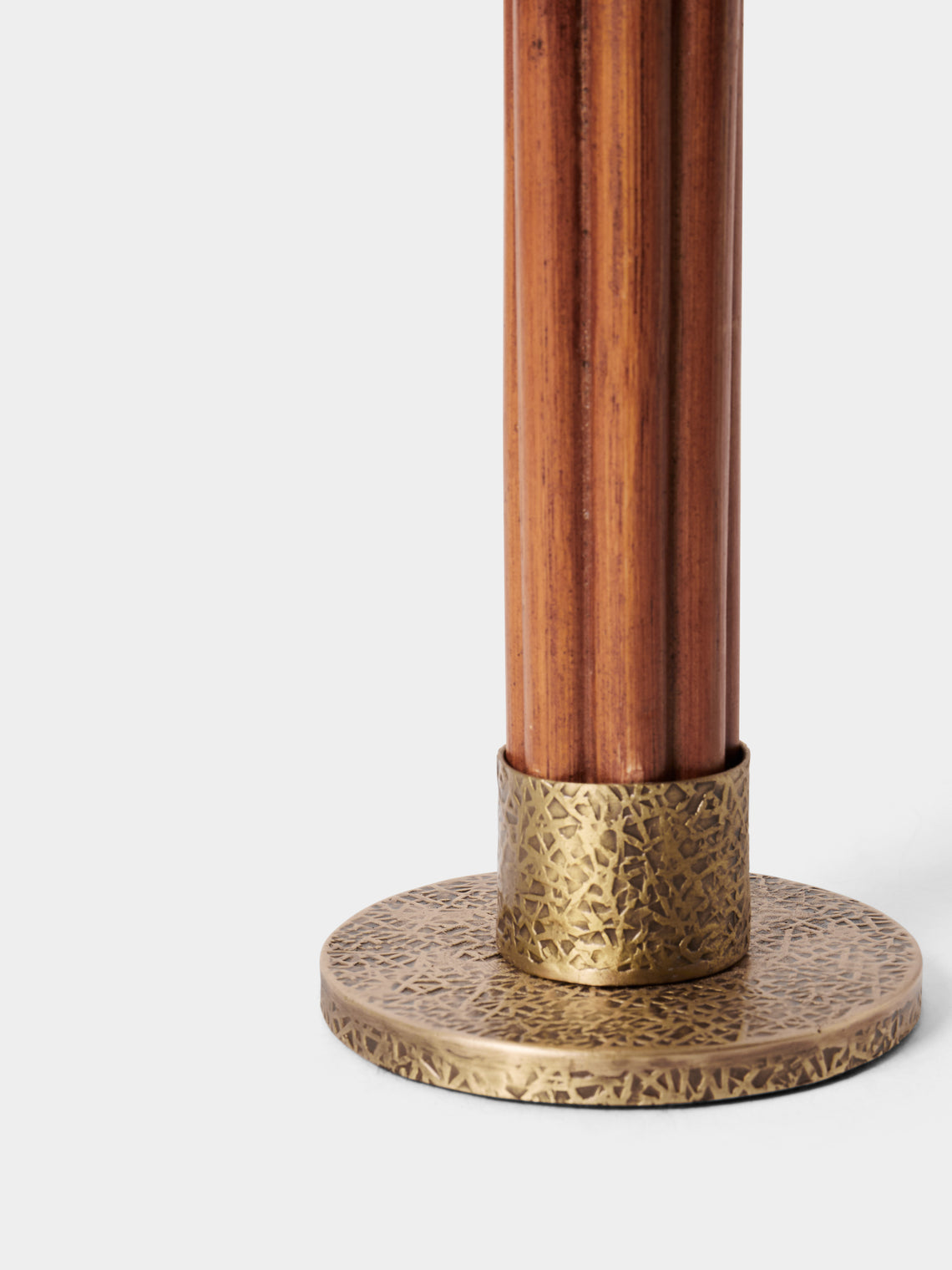 Viya - Namsai Brass Medium Candle Holder - Brown - ABASK
