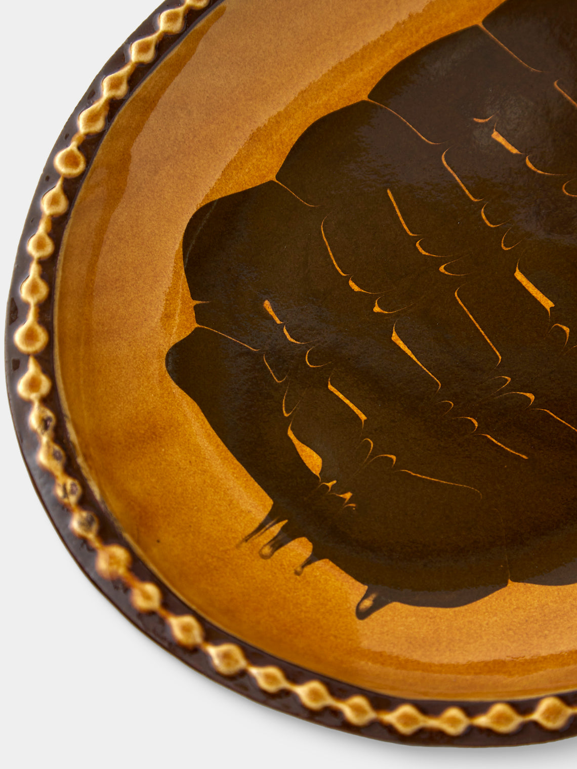 Aono Pottery - Slipware Oval Dish - Brown - ABASK