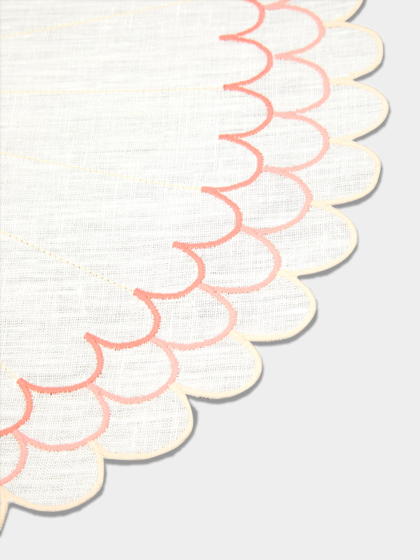 Los Encajeros - Escamas Embroidered Linen Placemats (Set of 4) -  - ABASK