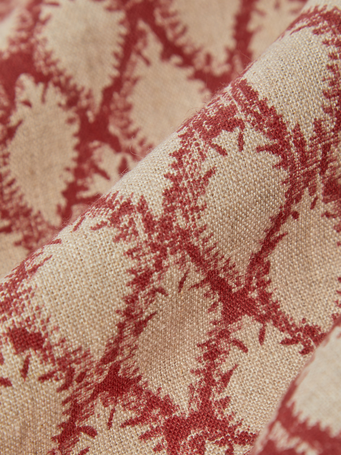 Chamois - Cypress Block-Printed Linen Rectangular Tablecloth (106.5in/2.7m) - Multiple - ABASK