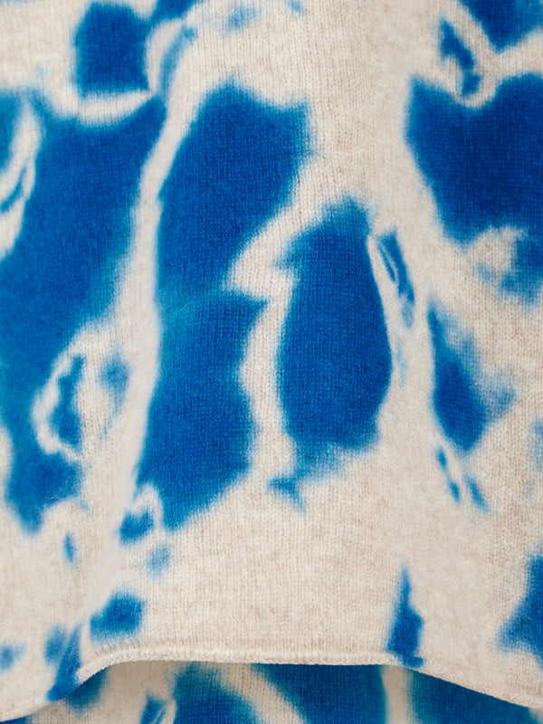 Suzusan - Madara Shibori Cashmere Seamless Sweater | Size: M - Blue - ABASK