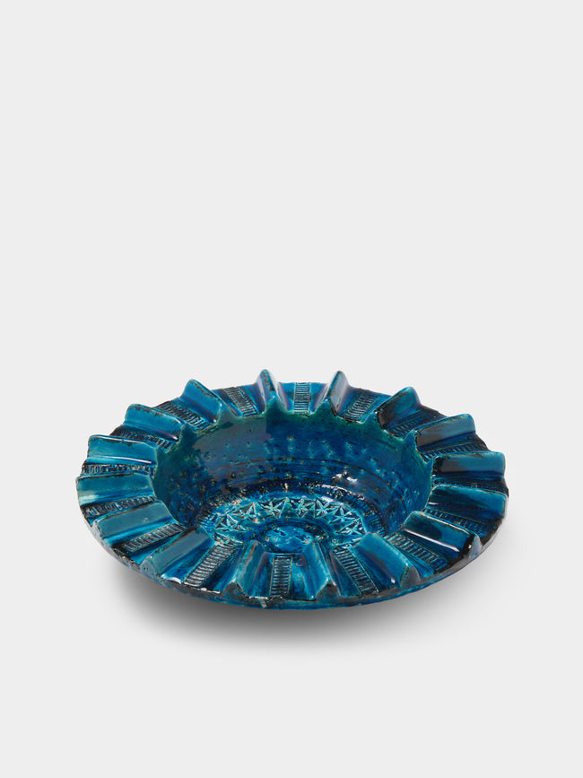 Antique and Vintage - Mid-Century Bitossi Rimini Blu Ceramic Ashtray - Blue - ABASK - 