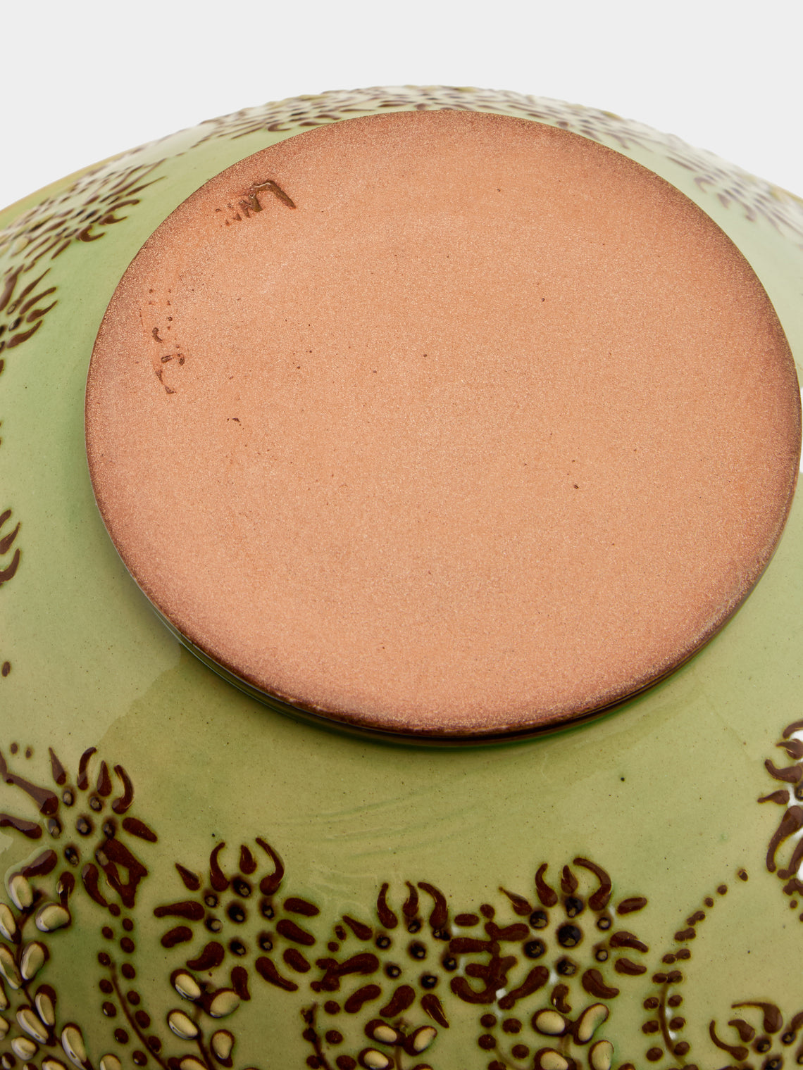 Poterie d’Évires - Flowers Hand-Painted Ceramic Petite Salad Bowl - Green - ABASK